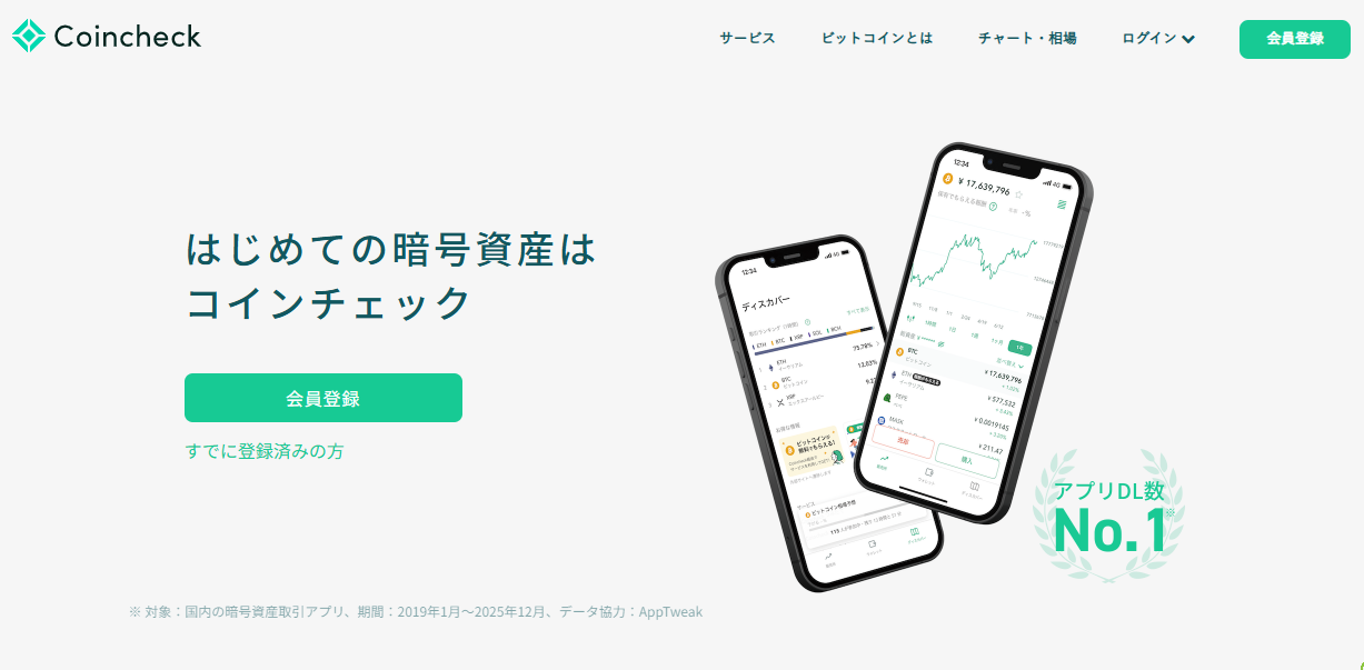 Coincheckトップページ
