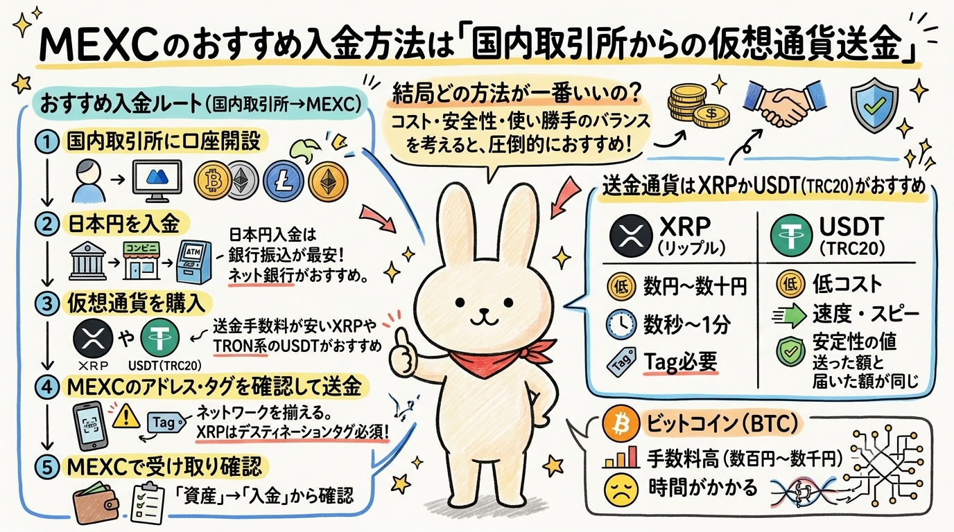 MEXCおすすめ入金方法の説明図