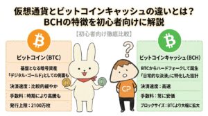 仮想通貨とビットコインキャッシュの違いとは？BCHの特徴を初心者向けに解説