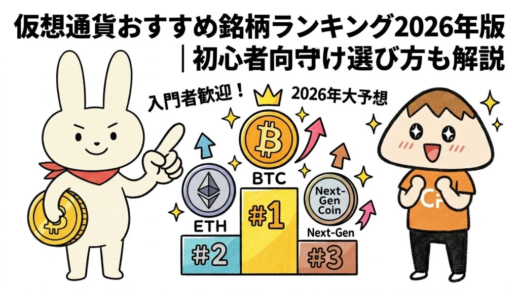 仮想通貨おすすめ銘柄ランキング2026年版初心者向け選び方も解説