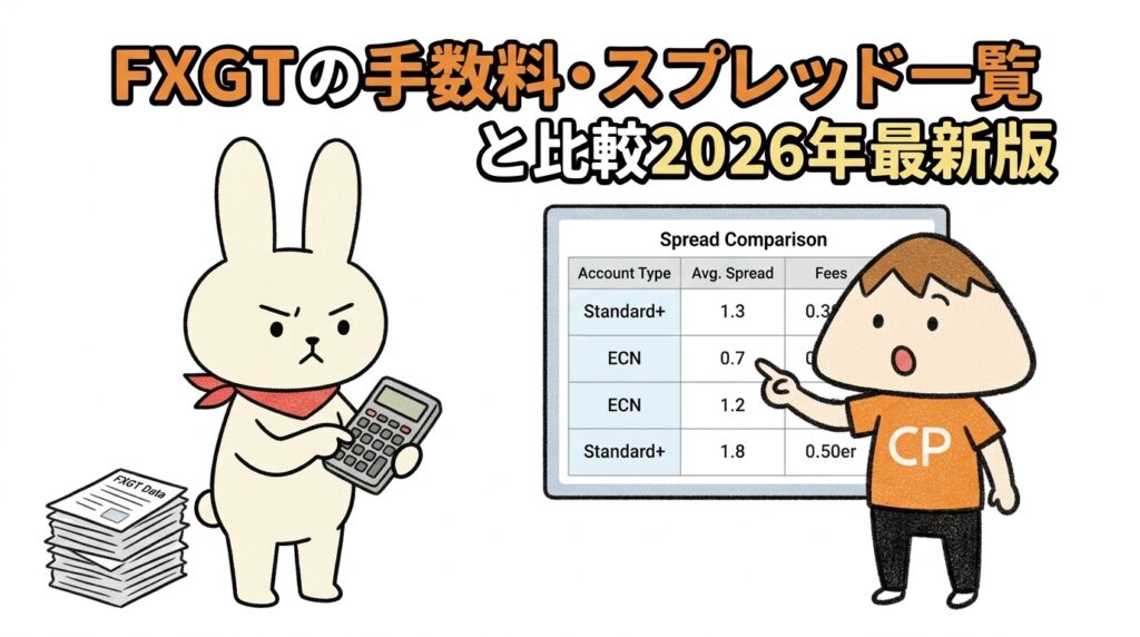 FXGTの手数料・スプレッド一覧と比較2026年最新版