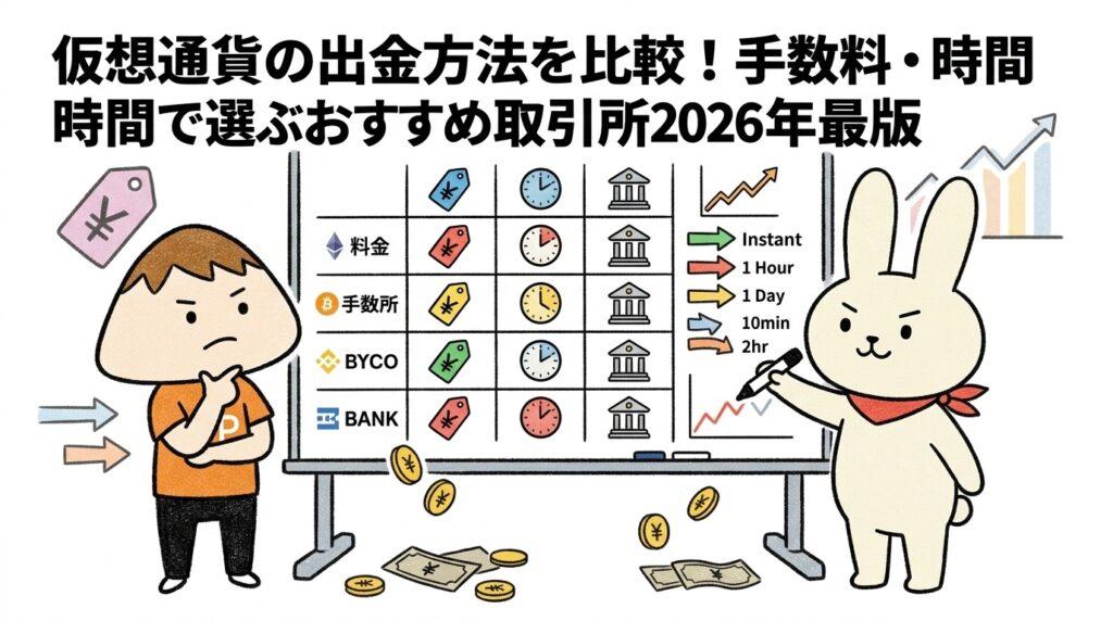 仮想通貨の出金方法を比較！手数料・時間で選ぶおすすめ取引所2026年最新版