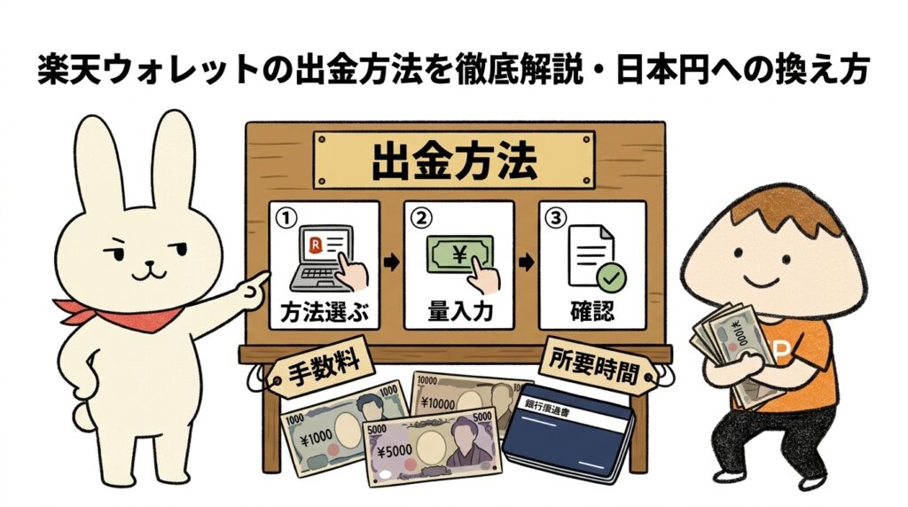 楽天ウォレットの出金方法を徹底解説・日本円への換え方